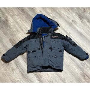 Snozu Expedition Kids Gray Winter Coat Puffer Jacket Hooded Size XS 5/6